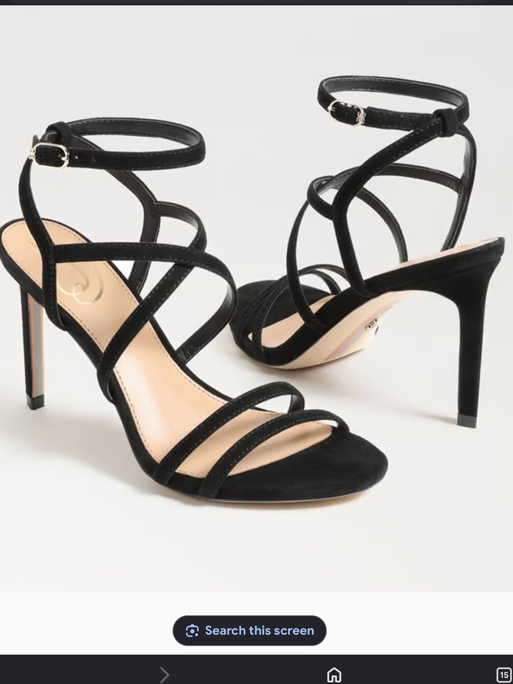 Sam Edelman Women’s Delanie Leather Black Strappy Heels Sandals Size 7  New